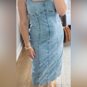 Light Blue Denim bodycon dress